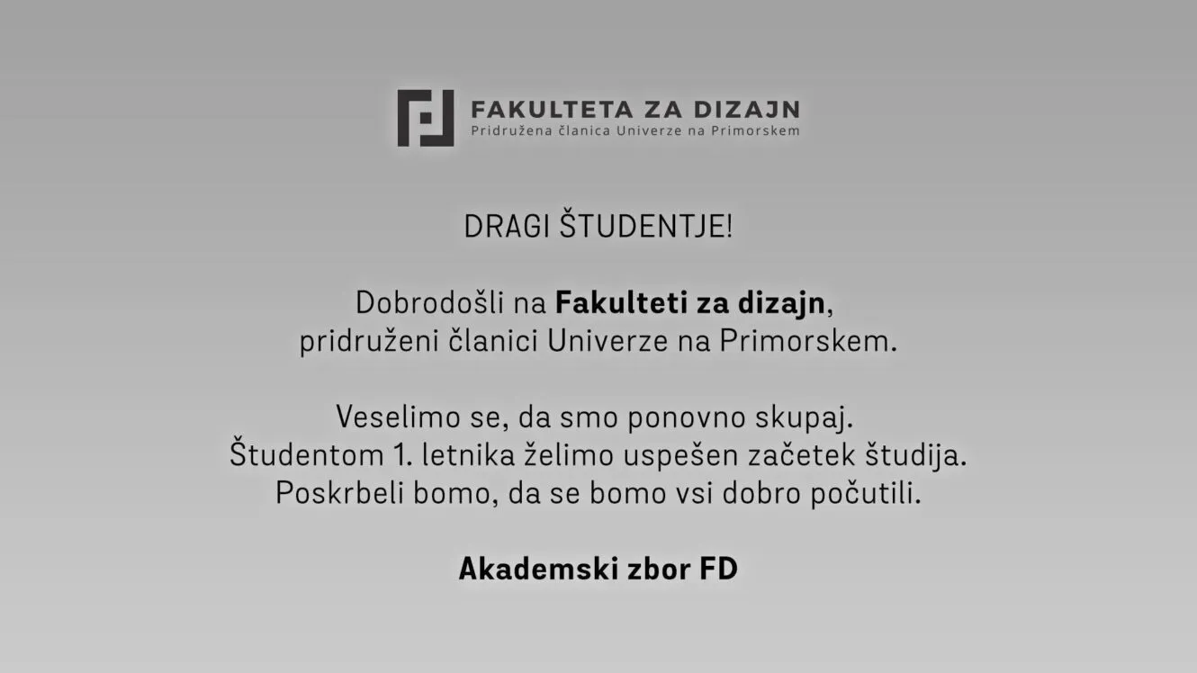 Dobrodošli na Fakulteti za dizajn