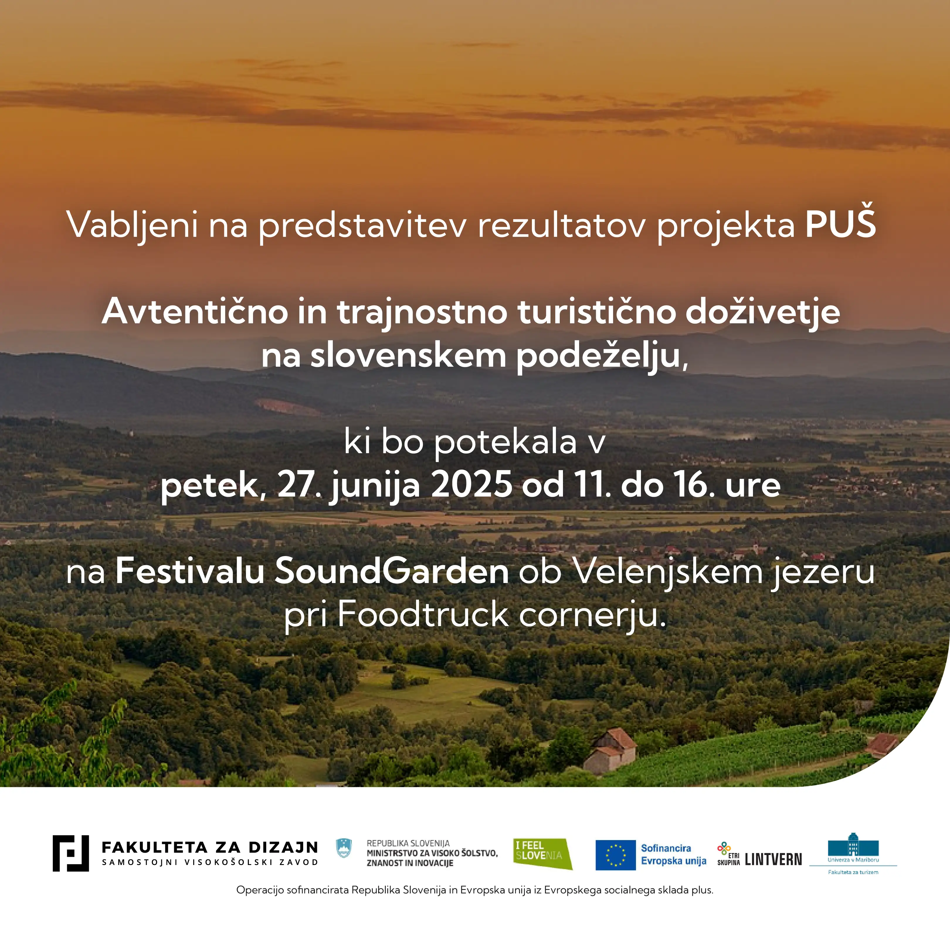 Vabilo na predstavitev projekta Avtentično in trajnostno turistično doživetje na slovenskem podeželju v petek, 27. junija 2025