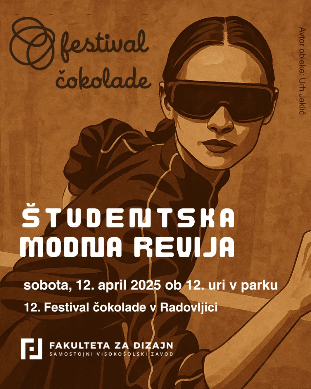 Vabilo na študentsko modno revijo na Festivalu čokolade v Radovljici